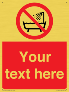 Custom Do not use this device in a bathtub shower or water-filled reservoir